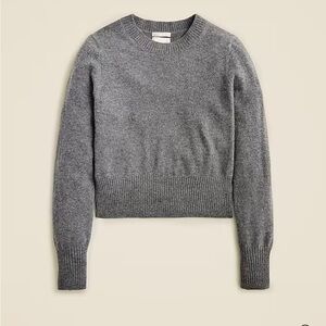 J. Crew Cashmere shrunken crewneck sweater Hthr Charcoal XS NWT